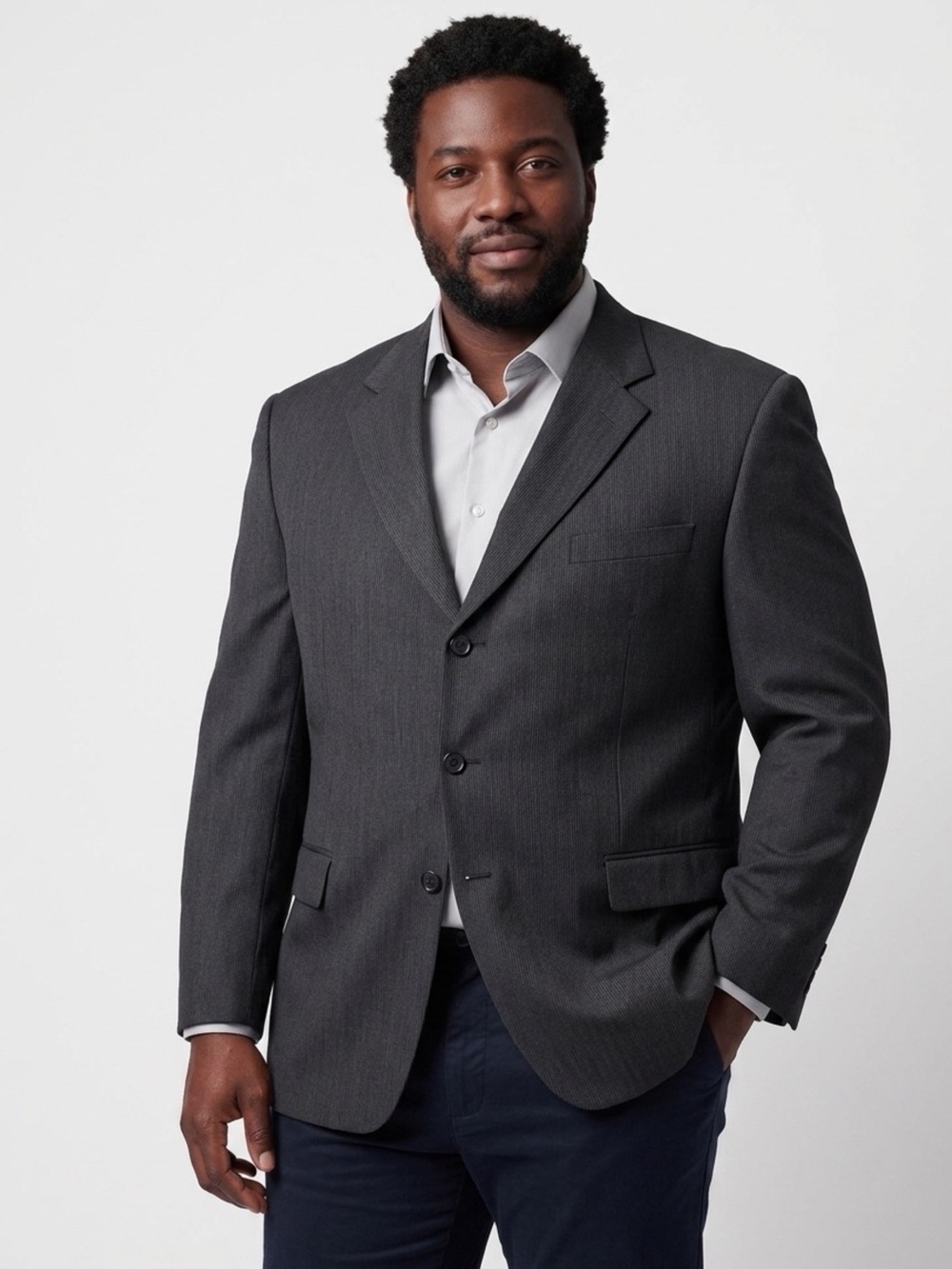 Example by Missoni Men's Charcoal Gray Wool Blend Blazer Jacket